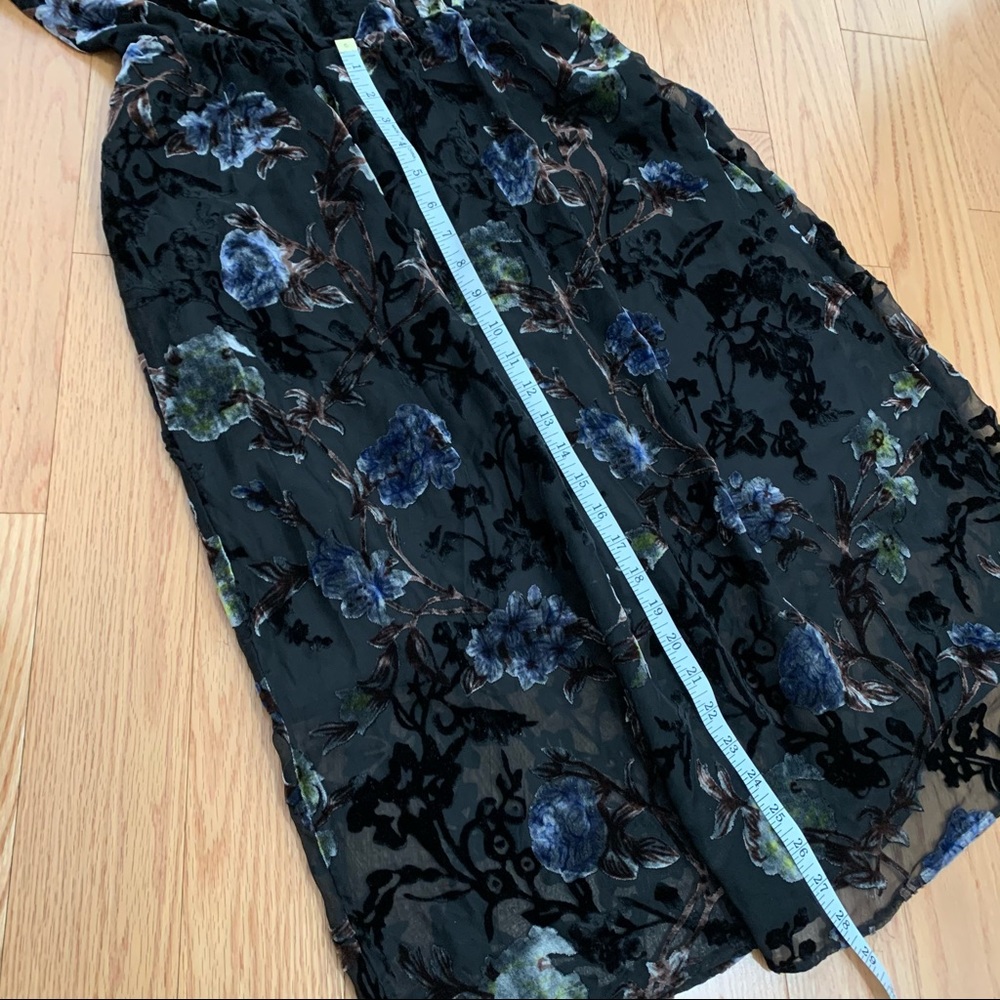 ABS Dark Floral Velvet Whimsy Goth Dress - Picture 8 of 11